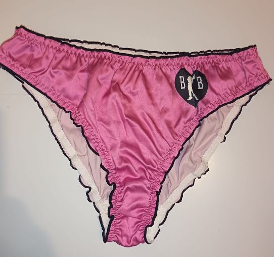Lilac Silky Satin Knickers Womens Briefs Glossy Frilly Panties size M 10