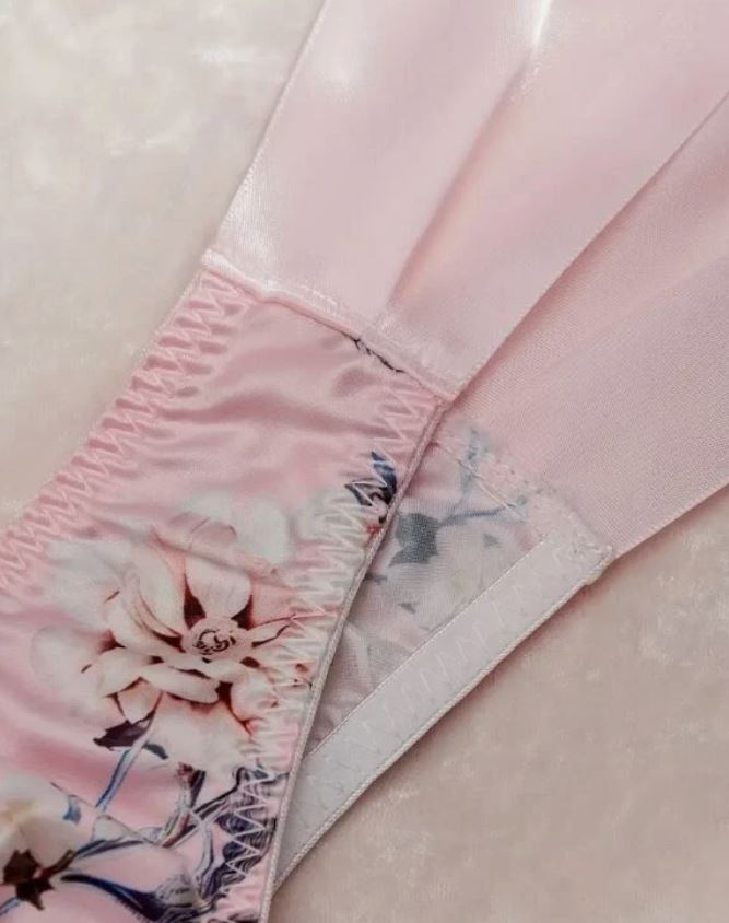 🎀 Satin Floral Sissy Knickers Side Bow Panties Briefs pink size 10 M