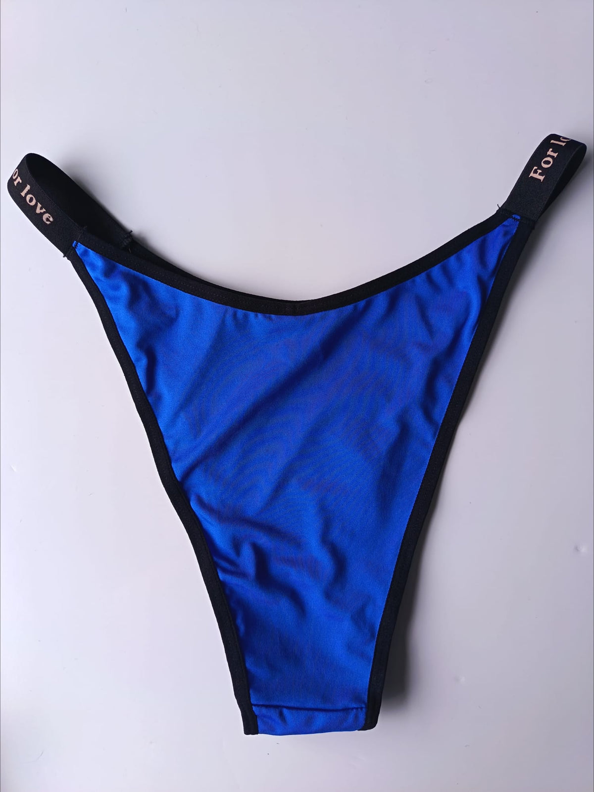 2 Pack Silky Satin Knickers Blue White High Leg tanga panties For Love size L 12-14