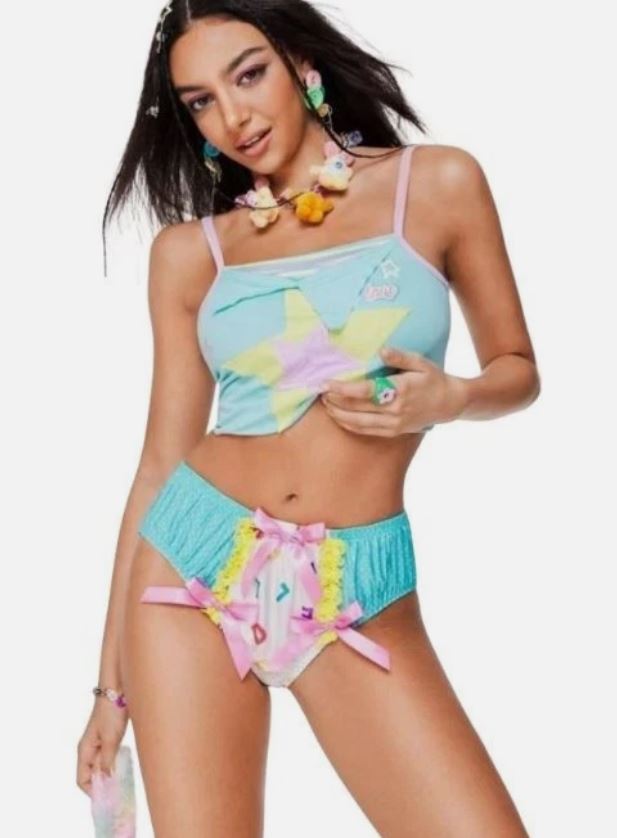 Polka Dot Ruffle Knickers Bow silky satin Cosplay Kawaii Bloomers Panties size L 12-14