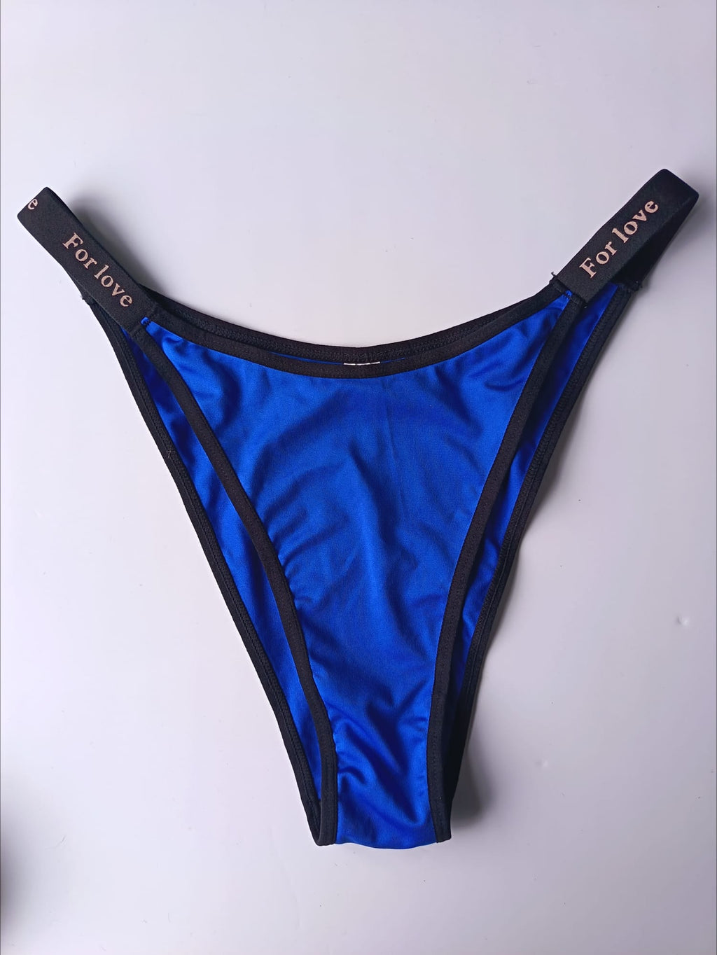 2 Pack Silky Satin Knickers Blue White High Leg tanga panties For Love size L 12-14