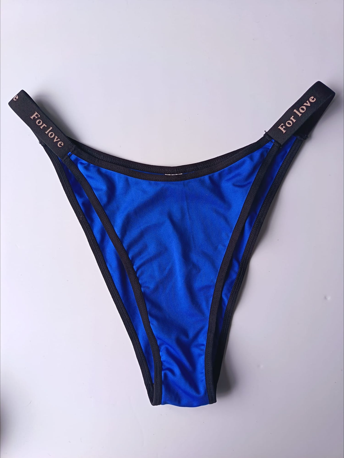 2 Pack Silky Satin Knickers Blue White High Leg tanga panties For Love size L 12-14
