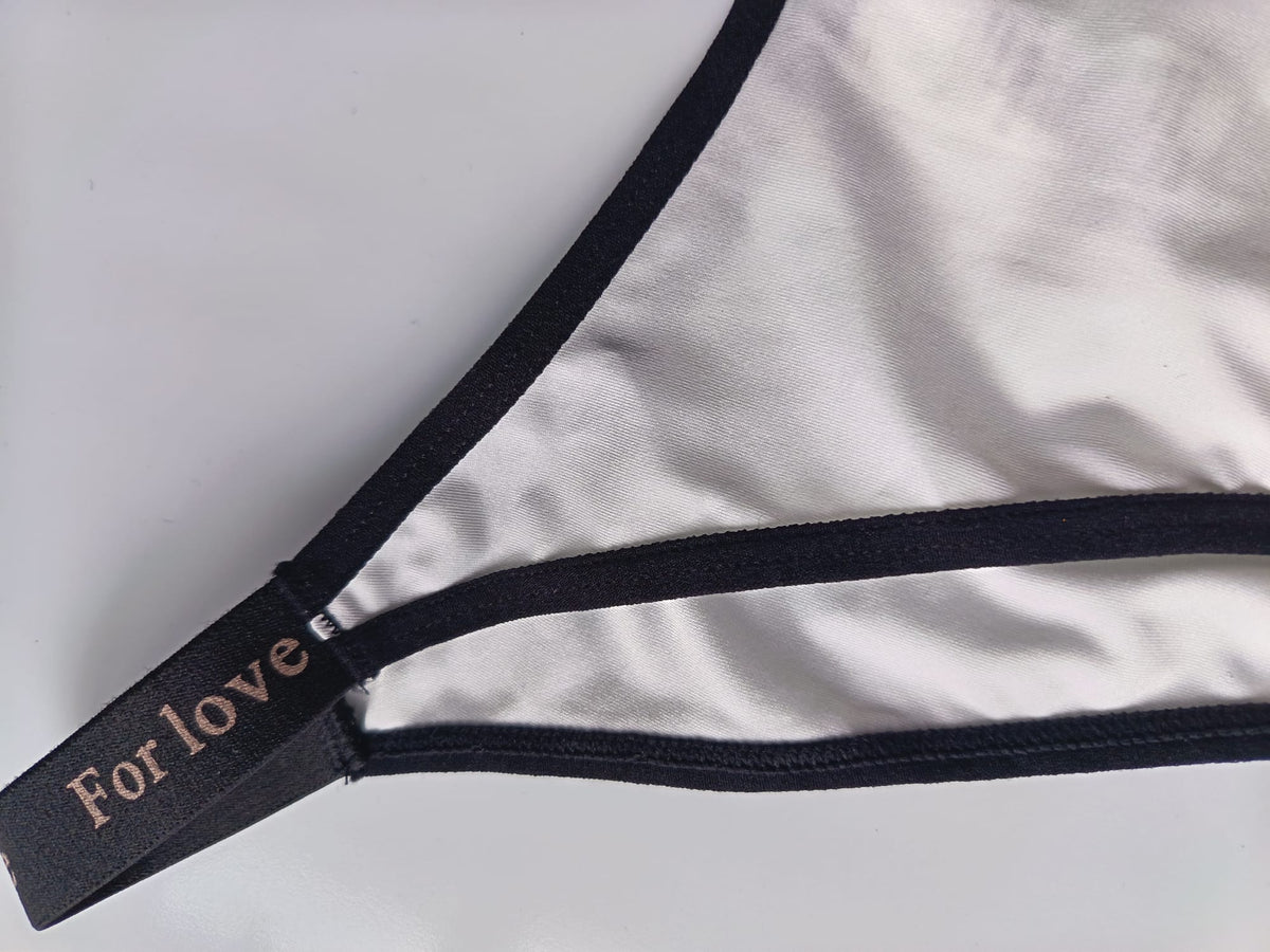 2 Pack Silky Satin Knickers Blue White High Leg tanga panties For Love size L 12-14