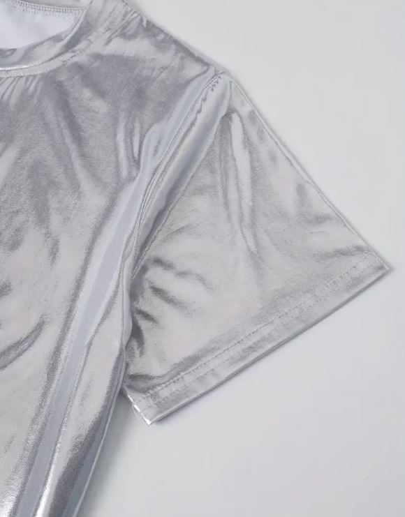 Silver Shiny Satin Nightdress Queen Heart Ladies Nightie Sleepwear size 8 S