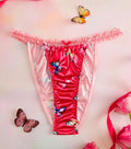 🦋💕 Satin Butterfly Print Frilly Bikini Briefs tanga Panties silky Knickers 💕🦋 size 2XL 20