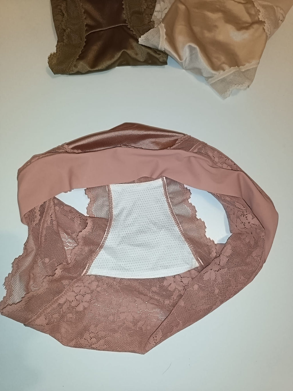 3 Pack Luxury Silky Satin Lace Knickers Womens Briefs Size M UK 10
