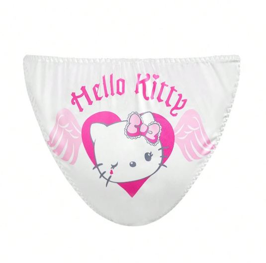 Angel Heart satin Panties Women’s Kawaii Bow Side silky knickers White Pink size S 8