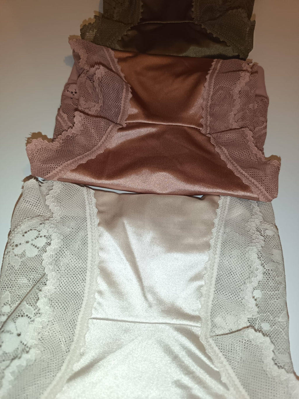 3 Pack Luxury Silky Satin Lace Knickers Womens Briefs Size M UK 10