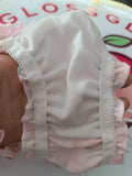 🍓 Pink Strawberry Frilly Sissy Panties Satin Feel Kawaii Briefs 🍓 size L 12-14