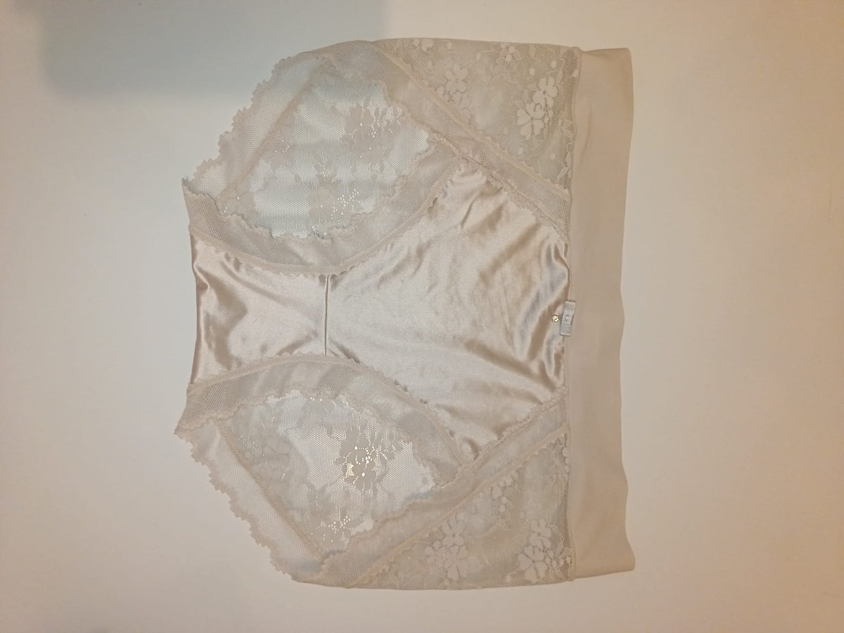 2 Pack Silky Satin Lace Knickers Womens Full Briefs XL UK 16-18