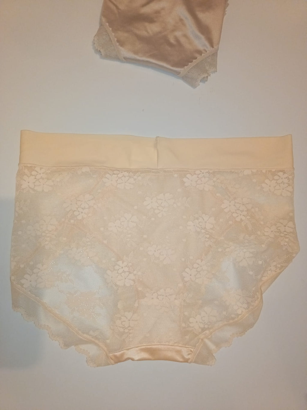 2 Pack Silky Satin Lace Knickers Womens Full Briefs XL UK 16-18