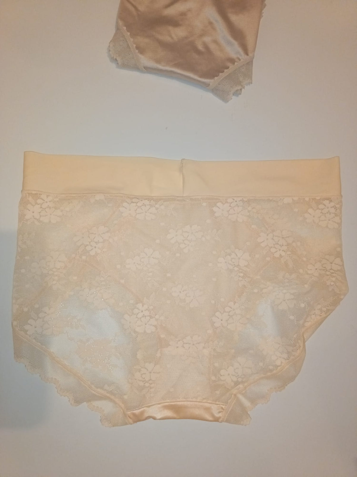 2 Pack Silky Satin Lace Knickers Womens Full Briefs XL UK 16-18
