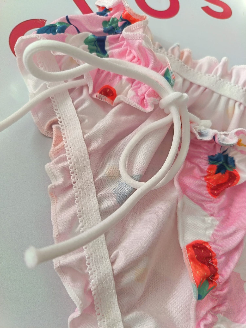 🍓 Pink Strawberry Frilly Sissy Panties Satin Feel Kawaii Briefs 🍓 size XL 16-18
