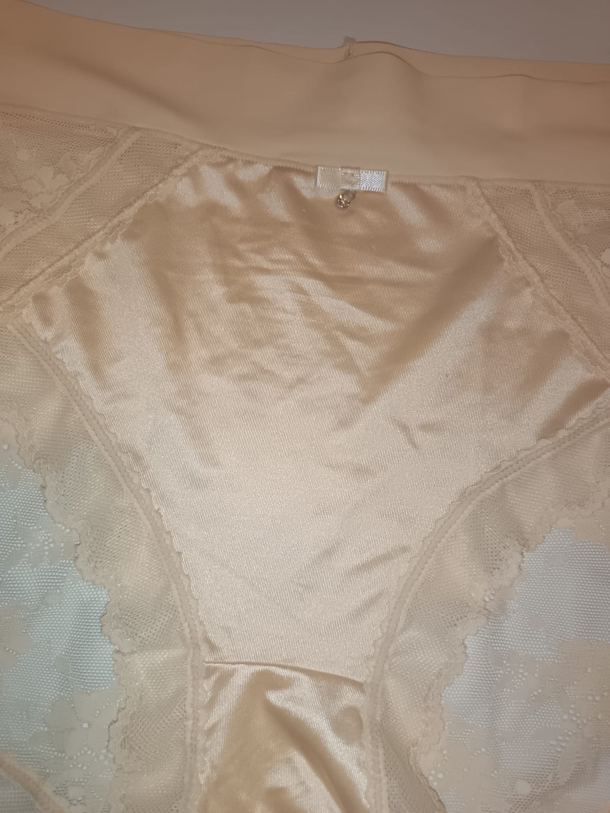 2 Pack Silky Satin Lace Knickers Womens Full Briefs XL UK 16-18