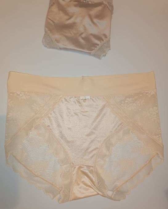 2 Pack Silky Satin Lace Knickers Womens Full Briefs XL UK 16-18