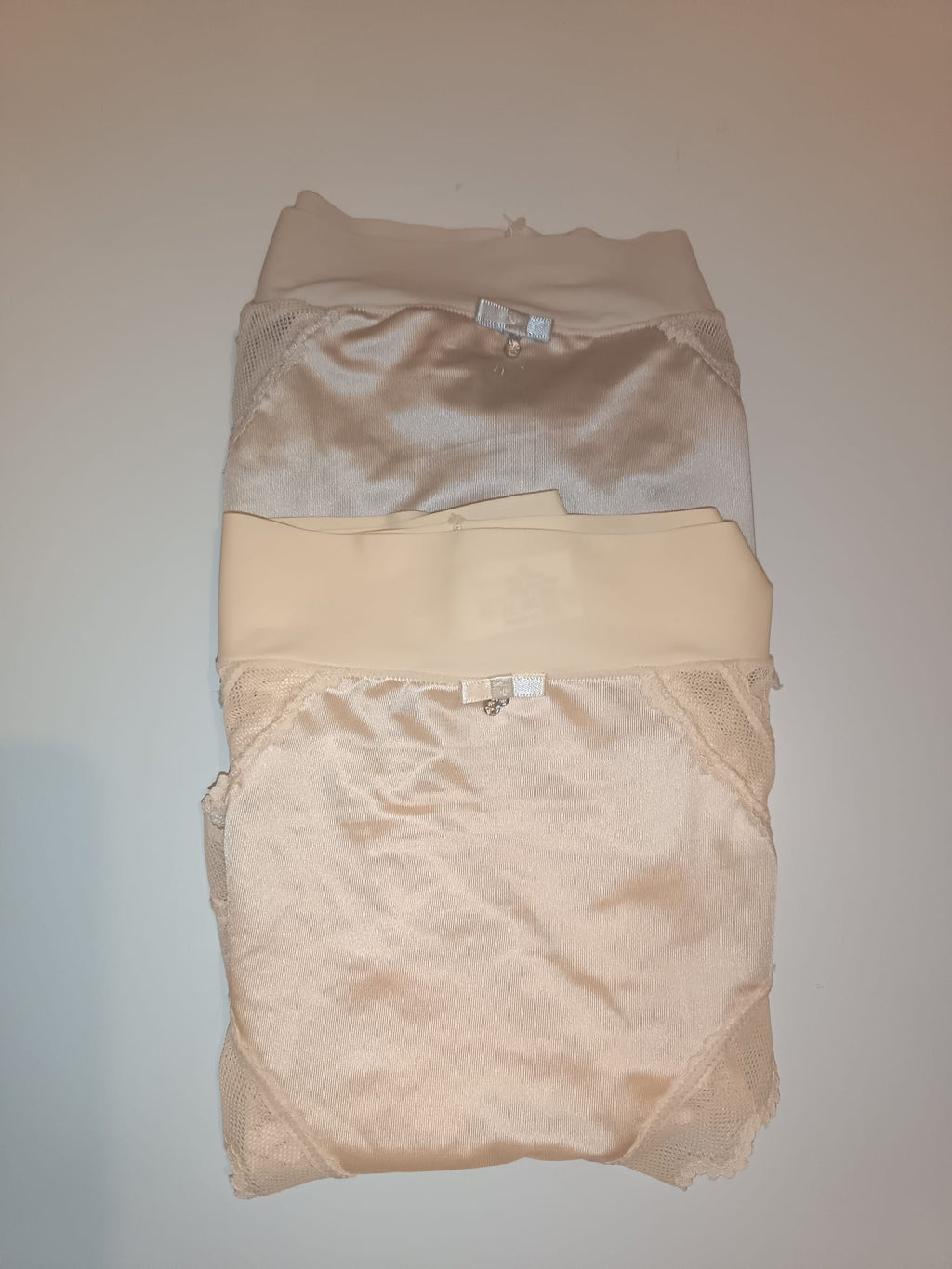 2 Pack Silky Satin Lace Knickers Womens Full Briefs XL UK 16-18