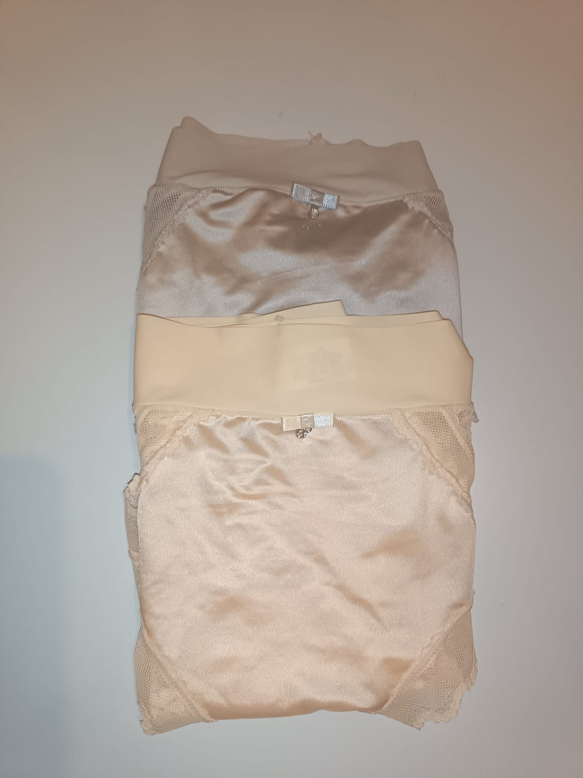 2 Pack Silky Satin Lace Knickers Womens Full Briefs XL UK 16-18