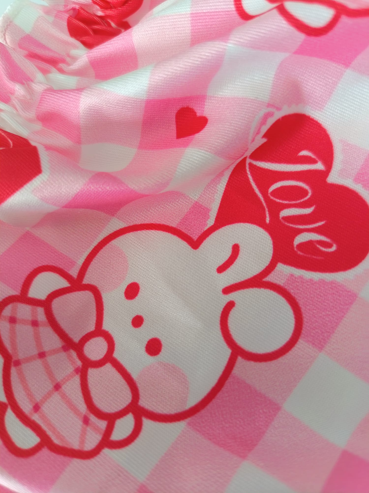 💕 Pink Gingham Kawaii Bear Frilly Sissy Panties 💕 size M 10