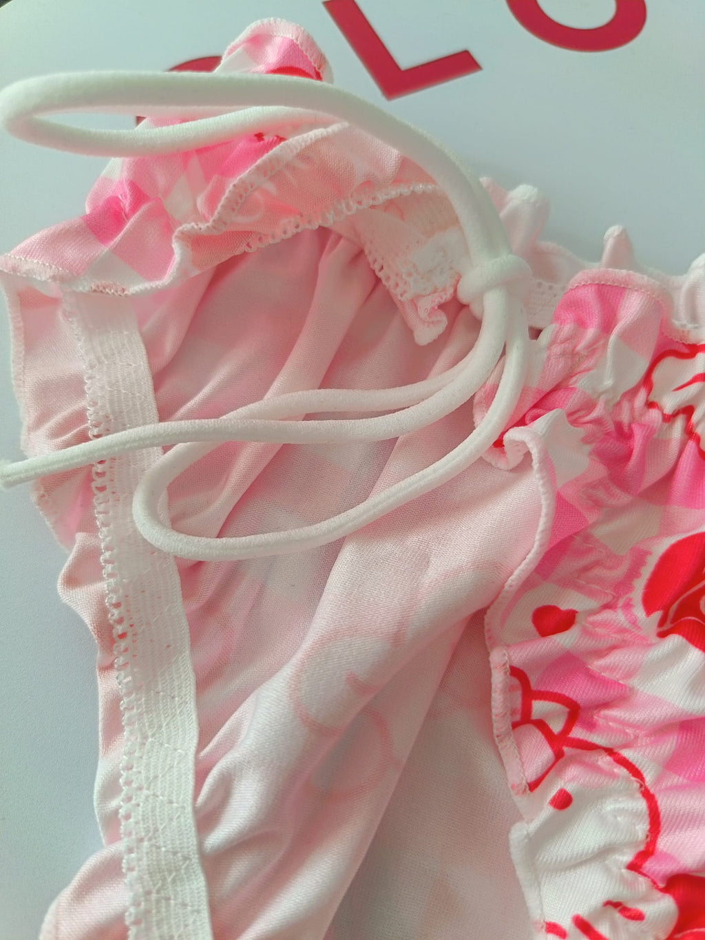 💕 Pink Gingham Kawaii Bear Frilly Sissy Panties 💕 size 8 S