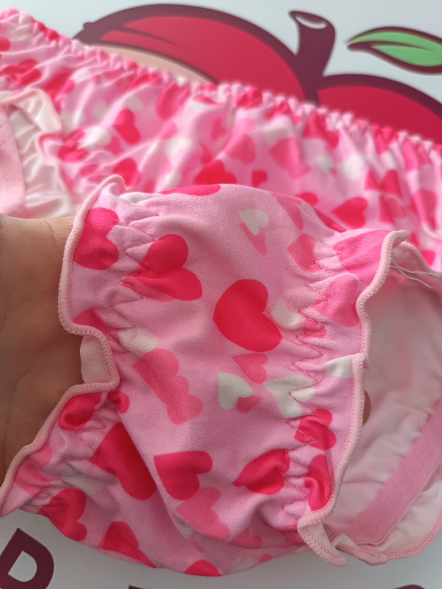 💕 Pink Heart Frilly Satin Sissy Panties Lace Ruffle Briefs 💕 size S 8