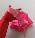 💕 Pink Satin Frilly Ruffle Thong Knickers Mesh Bow Panties silky size XL 16-18 💕