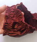🌹 Burgundy Satin Mesh Frilly Knickers Panties Lace Bow Silky size XL 16-18